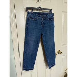 Talbots Simply Flattering Curvy Petite Jeans 4P Blue Medium Wash Raw  Hem